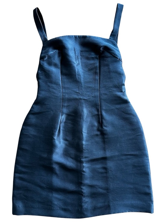 Paris Georgia Dresses & Skirts - Paris Georgia Jay Jay Dark Navy Mini Sculptured Silk Blend Dress